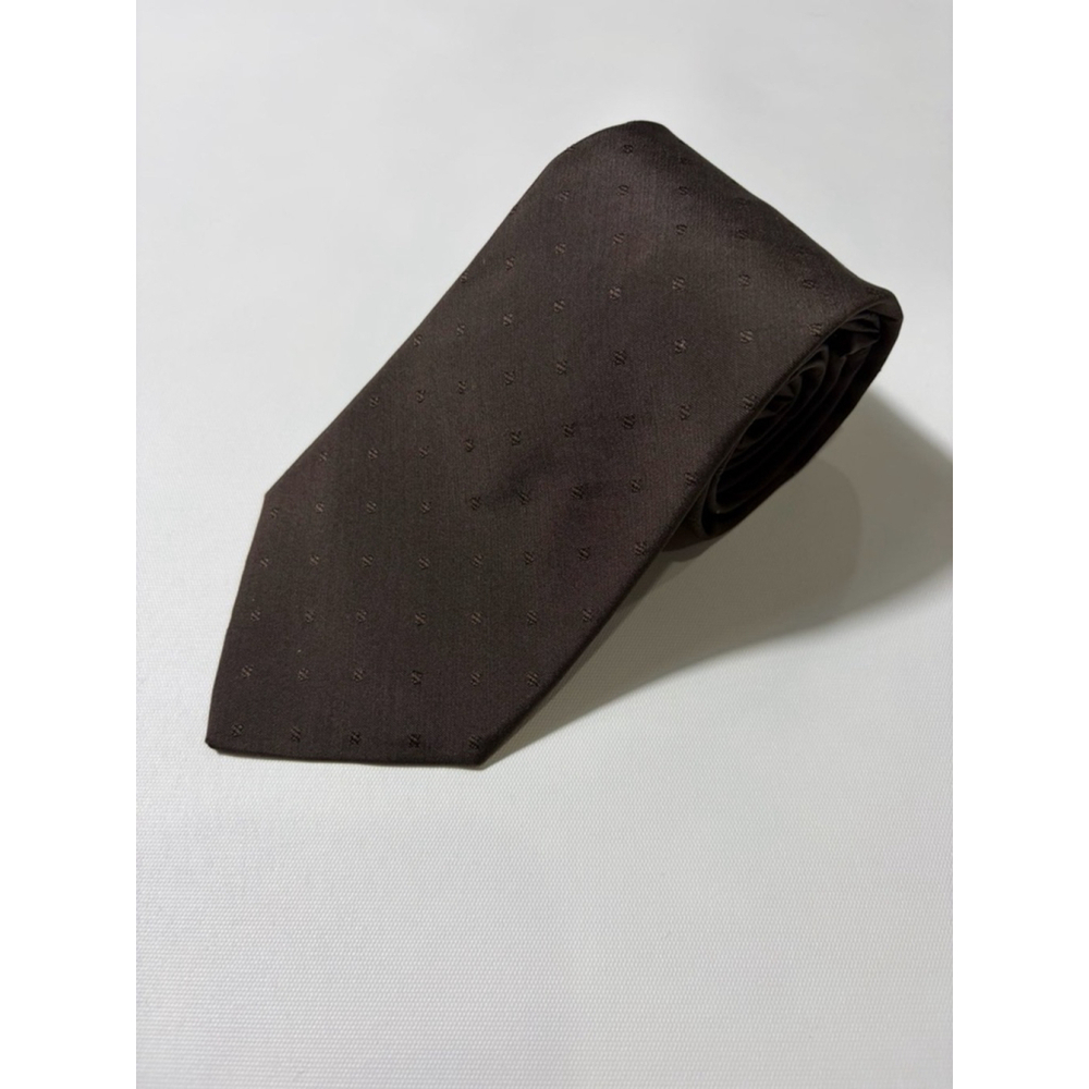 John Weitz Brown Textured Silk Tie Classic Minimal Pattern Vintage USA